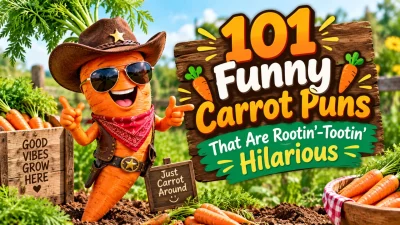 101 funny carrot puns with a playful cowboy carrot