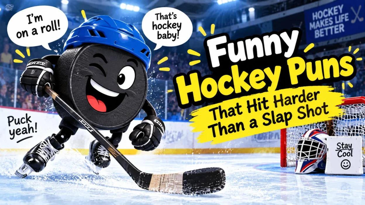 Funny Hockey Puns That Hit Harder Than a Slap Shot – humorous hockey cartoon