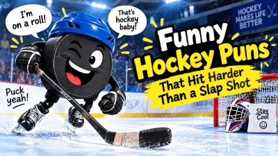 Funny Hockey Puns That Hit Harder Than a Slap Shot – humorous hockey cartoon